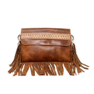 Leather Cross Body/ Wristlet with Fringe