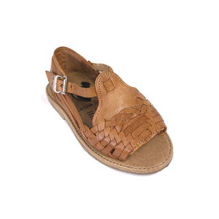 Kid's light brown classic opened toed leather huaraches