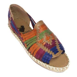 "Mia" Women's Opened-toe Huaraches - Multicolor Tan
