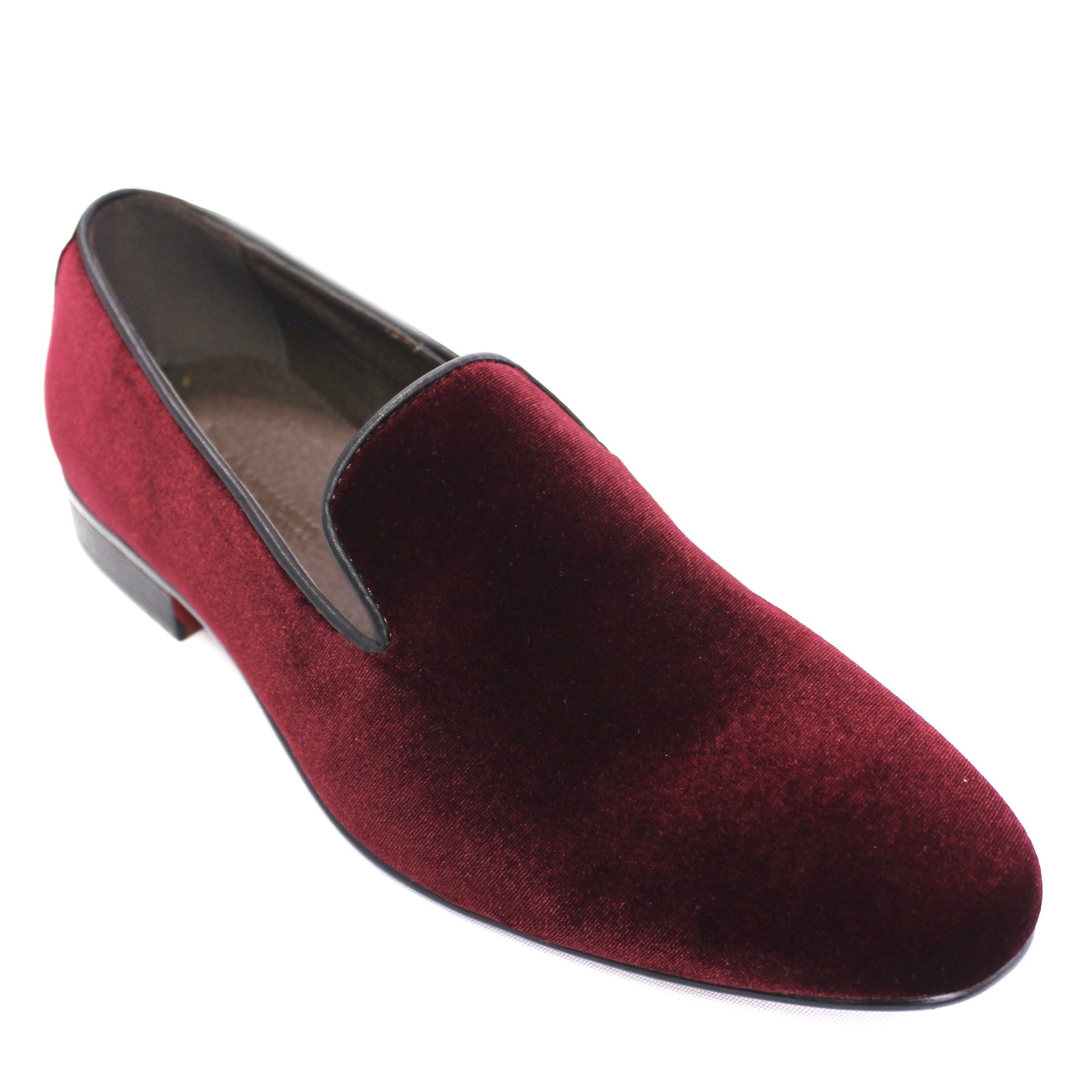 Mens Modern Slip On Velvet Tuxedo Loafer in Burgundy, 7.5M / Burgundy Mens Modern Slip On Velvet Tuxedo Loafer in Burgundy, 7.5M / Burgundy