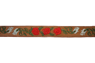 Leather Rose Belt w/ Silver Buckle - Honey