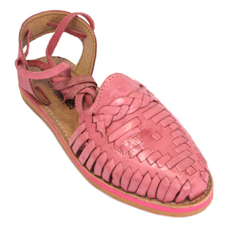 "Mirabel" Women's Colorful Lace-Up Huaraches - Pink