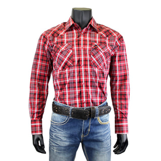 Bandoleros Western Cowboy Plaid Shirts - Red