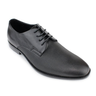 Men's Embossed Derby Shoes- Black