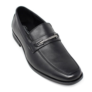 Men's Slip-On Dress Loafers w/ Bit Buckle - Black
