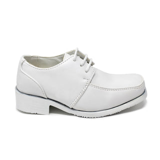 Kid's Lace-Up Loafers- White