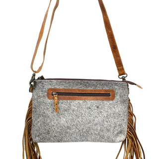 Cowhide Leather Zippered Cross Body with Fringe