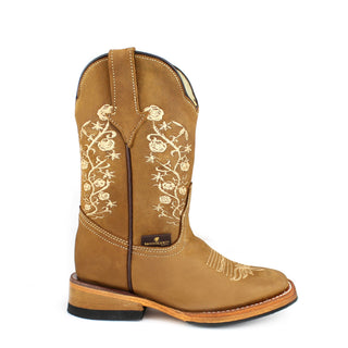 Bandoleros Floral Kid's Cowgirl Boot w/ Zipper