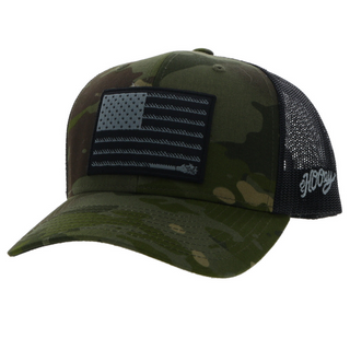 "Liberty Roper" Hooey Camo / Black Trucker Hat